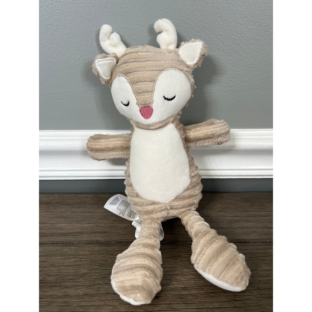 Chick Pea Ribbed Baby Deer Lovey Plush